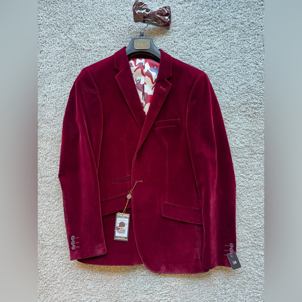 38 short slim fit suede suit